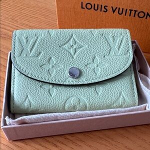 Louis Vuitton Rosalie Coin Card Holder, Pistachio Green Empreinte Leather